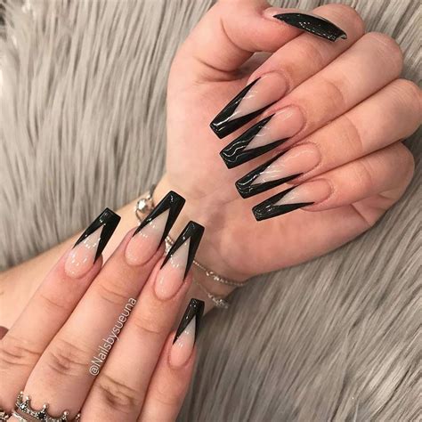 black and white french tip coffin nails|extra long coffin nails.